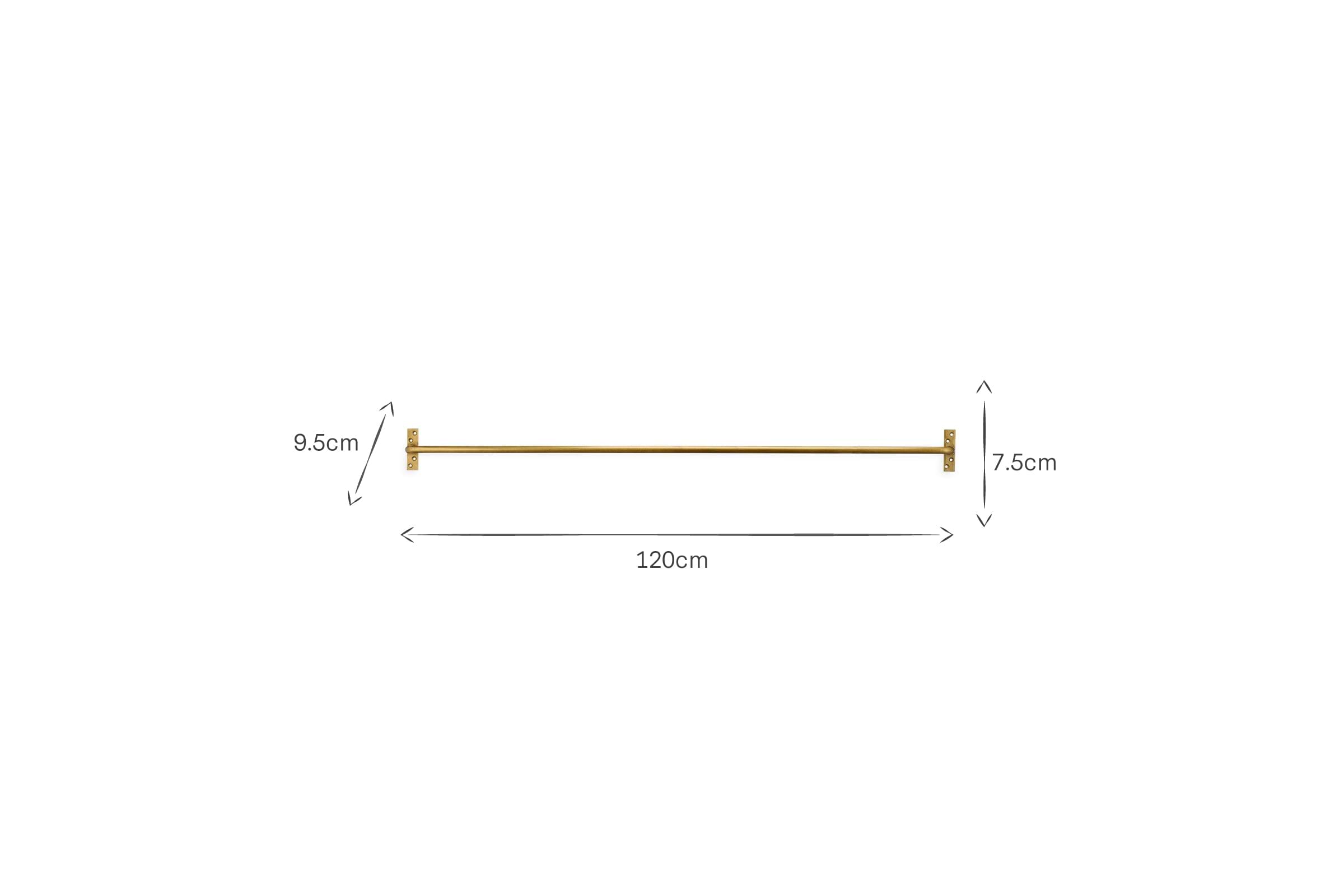 Laila Iron Hanging Rail - Brass