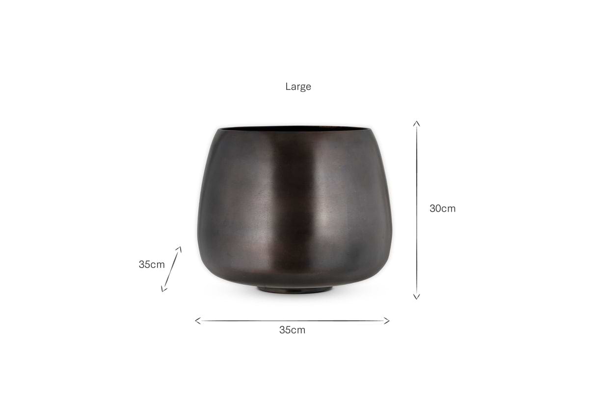 Maliki Plant Pot - Aged Bronze