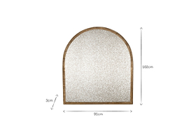 Murwara Antique Glass Arched Mirror - Antique Brass