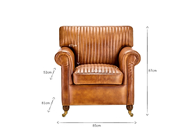 Narwana Ribbed Leather Armchair - Aged Tan