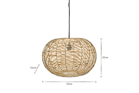 Noko Wicker Round Pendant - Natural - Small