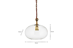 Otoro Recycled Glass Pendant - Clear - Small Round