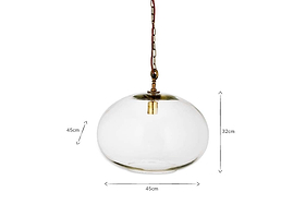 Otoro Recycled Glass Pendant - Clear - Small Round