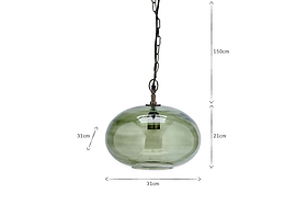 Otoro Recycled Glass Pendant - Green - Small Round