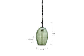 Otoro Recycled Glass Pendant - Green - Small Oval