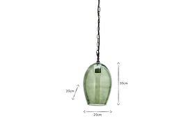 Otoro Recycled Glass Pendant - Green - Small Oval