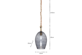 Otoro Recycled Glass Pendant - Smoke - Small Oval