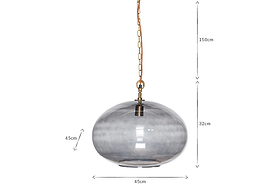 Otoro Recycled Glass Pendant - Smoke - Large Round