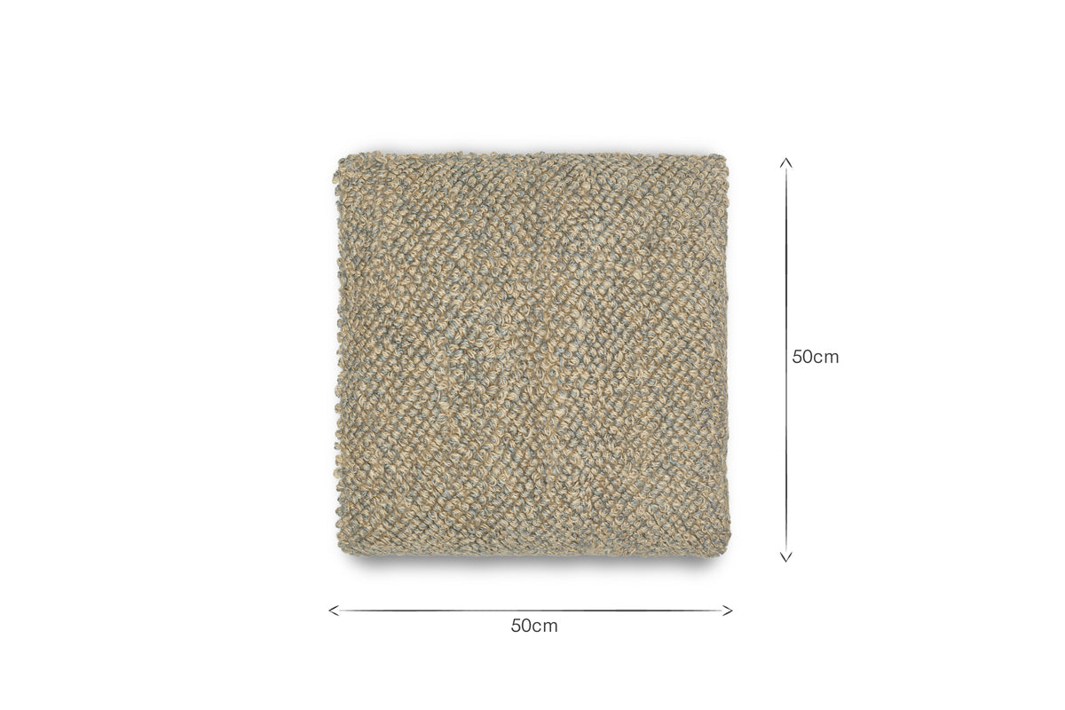 Paduna Jute & Cotton Cushion Cover - Soft Blue & Brown-TEXTILES-Nkuku