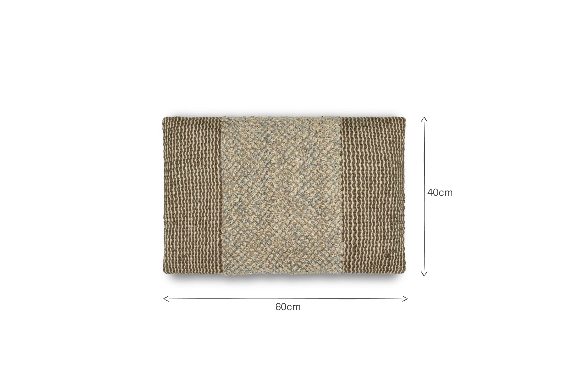 Paduna Jute & Cotton Cushion Cover - Soft Blue & Brown-TEXTILES-Nkuku