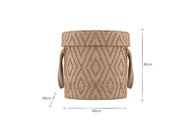 Renu Jute Laundry Basket - Rust & Natural