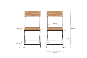 Rishikesh Reclaimed Wood & Iron Folding Chairs - (Set of 2)