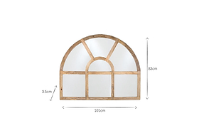 Sande Arched Mango Wood Mirror - Natural-MIRRORS-Nkuku
