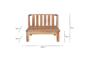 Sadhi Acacia Wood Outdoor Love Seat - Natural