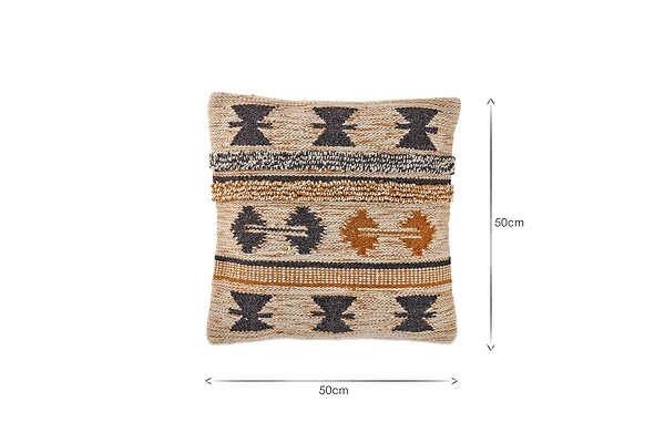 Tussi Ami Cushion Cover - Mustard & Grey