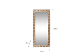 Tannir Carved Mango Wood Mirror - Natural