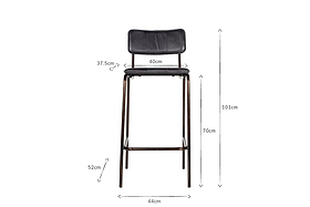 Ukari Counter Chair - Aged Black