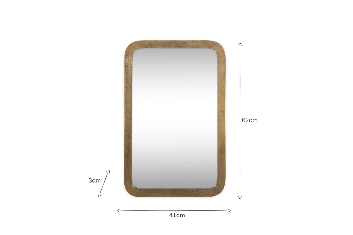 Ungura Rounded Mirror - Antique Brass - Small