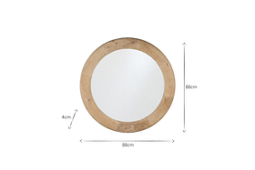 Vivan Grooved Wood Mirror - Natural