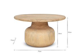 Vivan Grooved Wood Coffee Table