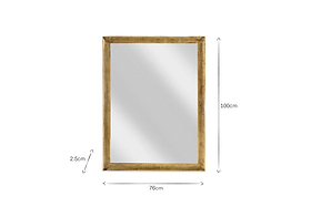 Yadur Rectangular Mirror - Antique Brass - Large