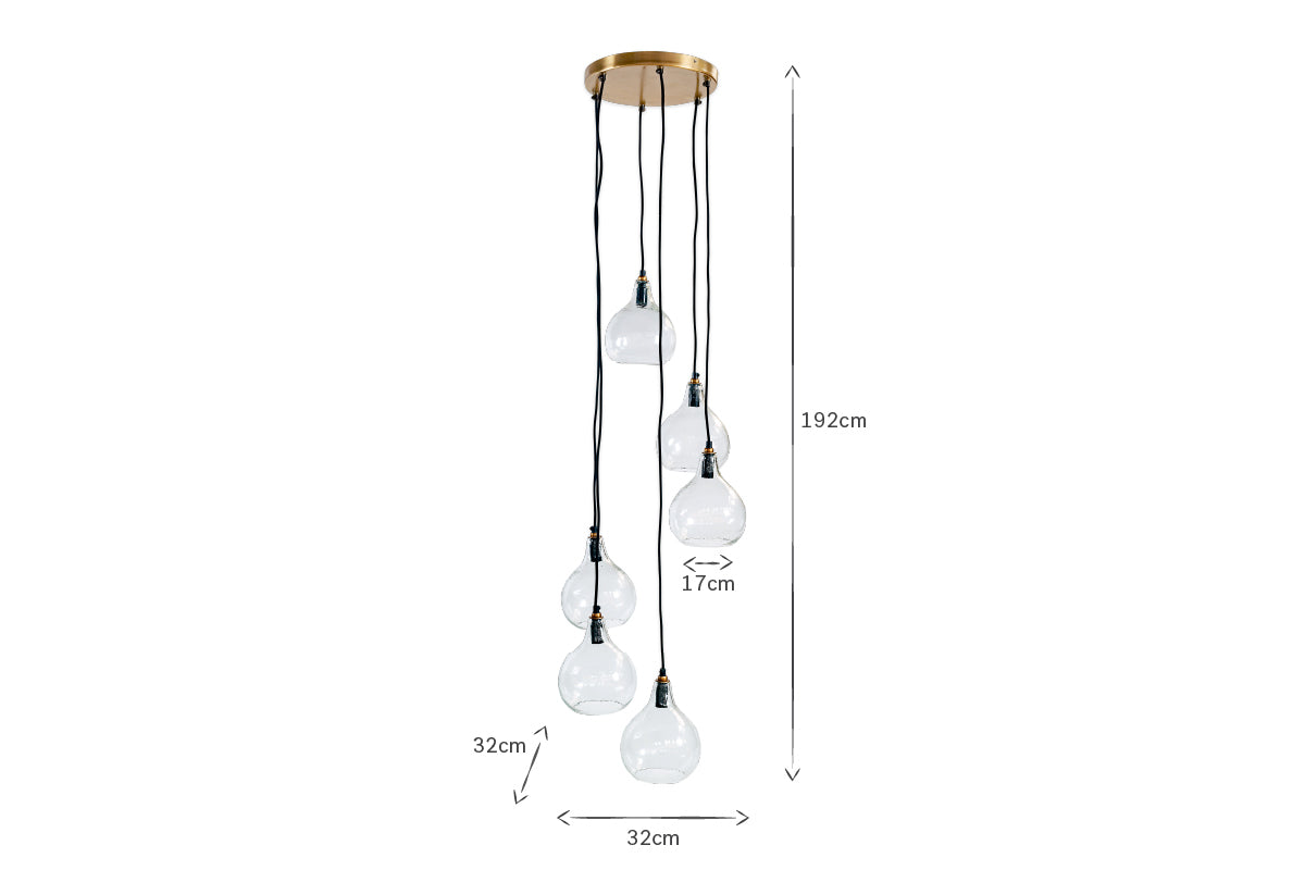 Ziva Statement Recycled Glass Cluster Pendant - Clear
