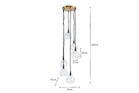 Ziva Statement Recycled Glass Cluster Pendant - Clear