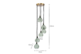 Ziva Statement Recycled Glass Cluster Pendant - Green Smoke