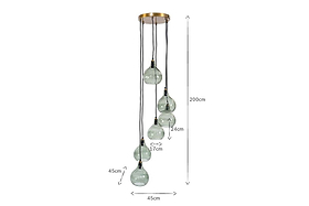 Ziva Statement Recycled Glass Cluster Pendant - Green Smoke