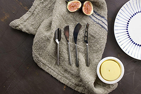 Darsa Cheese Knife Set - Brushed Silver (Set of 4)