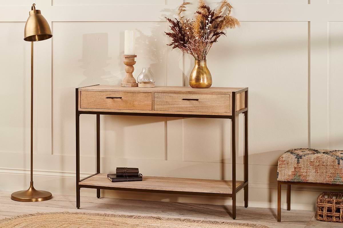 Dasai Mango Wood Console Table-TABLES-Nkuku