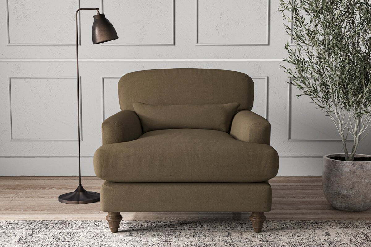 Deni Armchair - Brera Linen Chestnut-MAKE TO ORDER-Nkuku