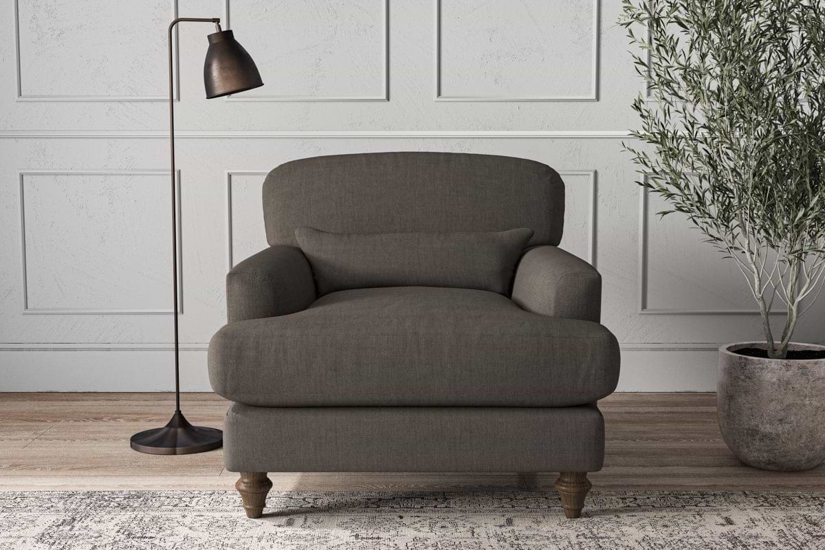 Deni Armchair - Brera Linen Granite-MAKE TO ORDER-Nkuku