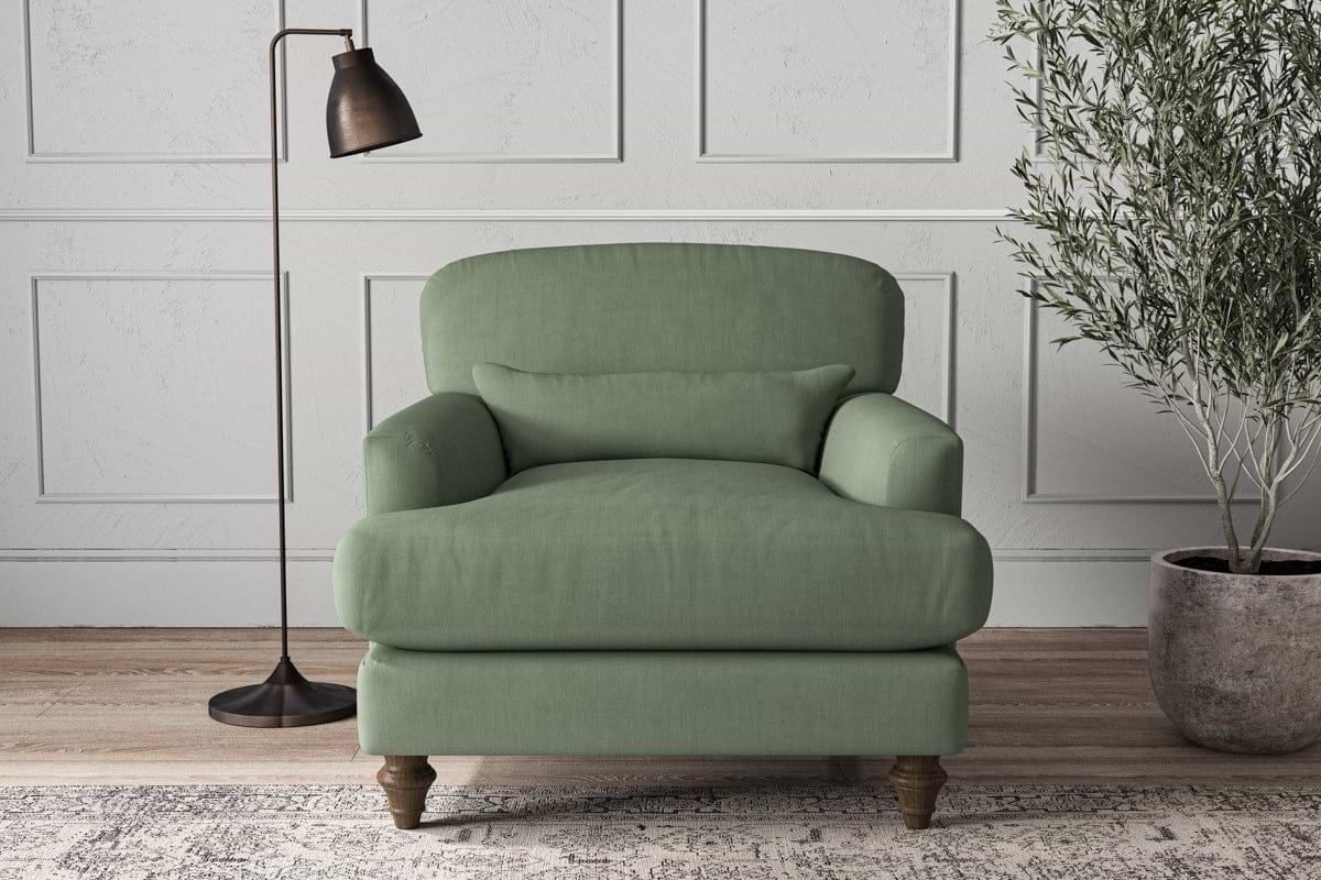 Deni Armchair - Brera Linen Jade-MAKE TO ORDER-Nkuku