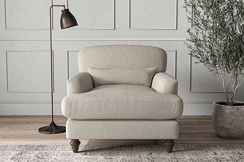 Deni Armchair - Brera Linen Natural-MAKE TO ORDER-Nkuku