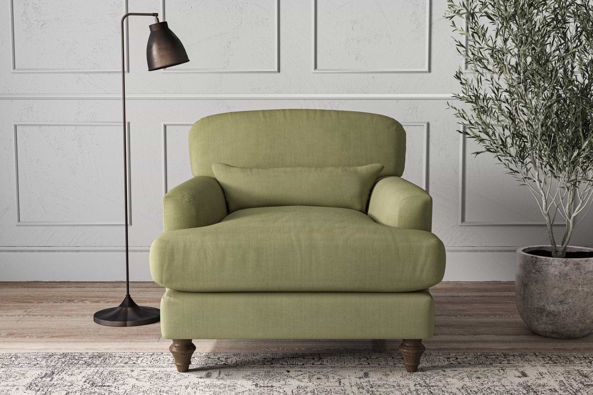 Deni Armchair - Brera Linen Sage-MAKE TO ORDER-Nkuku