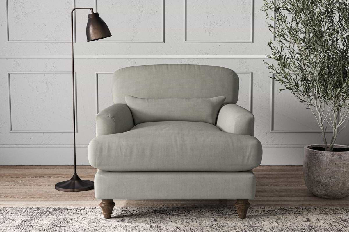Deni Armchair - Brera Linen Smoke-MAKE TO ORDER-Nkuku