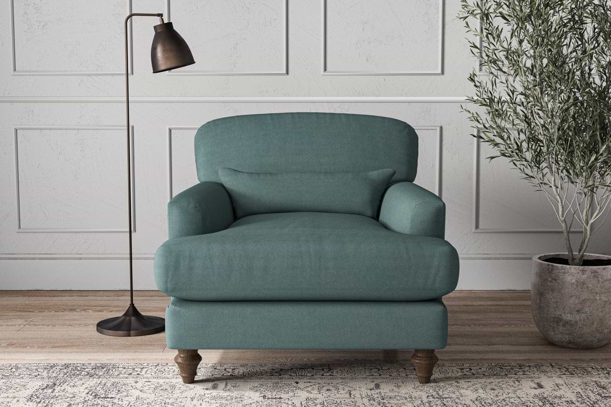 Deni Armchair - Recycled Cotton Airforce-MAKE TO ORDER-Nkuku