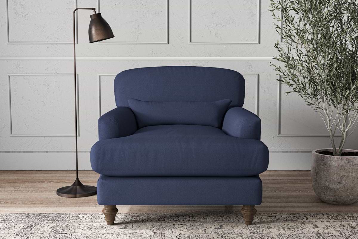 Deni Armchair - Recycled Cotton Navy-MAKE TO ORDER-Nkuku