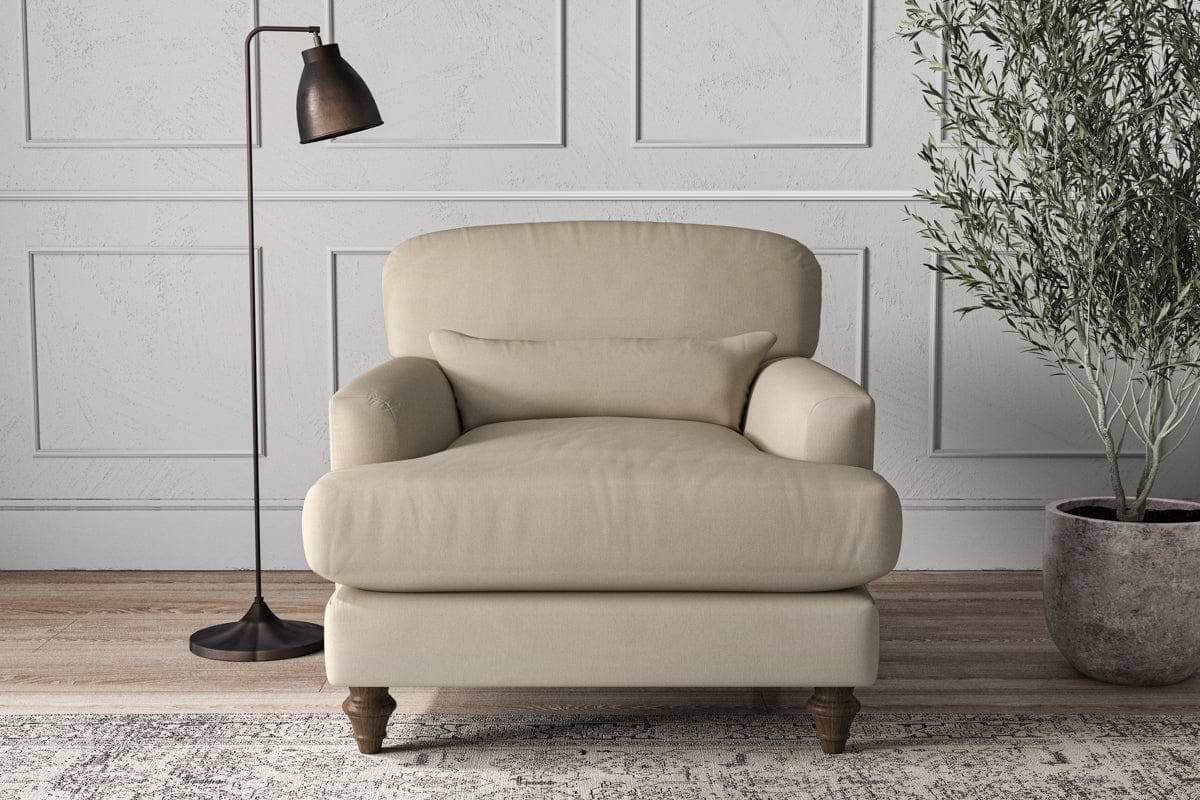 Deni Armchair - Recycled Cotton Stone-MAKE TO ORDER-Nkuku