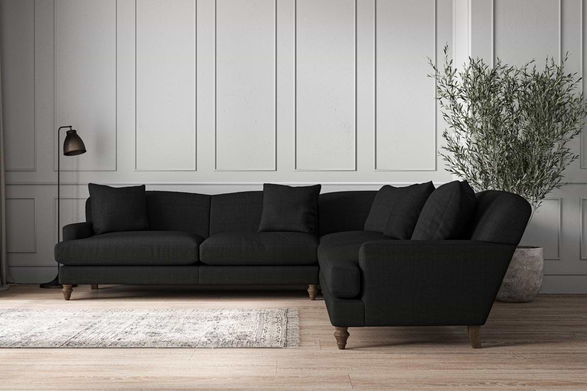 Deni Grand Corner Sofa - Brera Linen Charcoal-MAKE TO ORDER-Nkuku