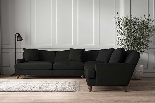 Deni Grand Corner Sofa - Brera Linen Charcoal-MAKE TO ORDER-Nkuku