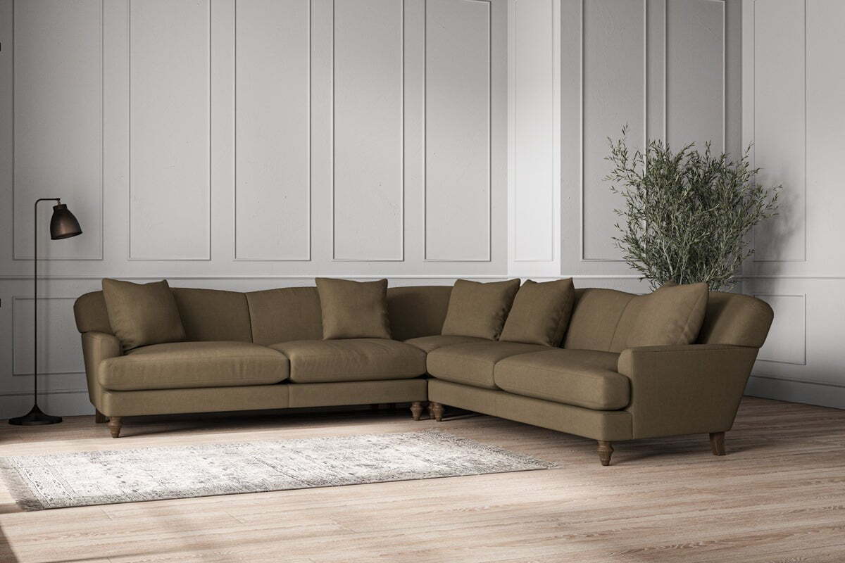 Deni Grand Corner Sofa - Brera Linen Chestnut-MAKE TO ORDER-Nkuku