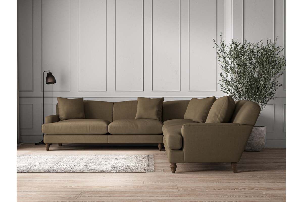 Deni Grand Corner Sofa - Brera Linen Chestnut-MAKE TO ORDER-Nkuku