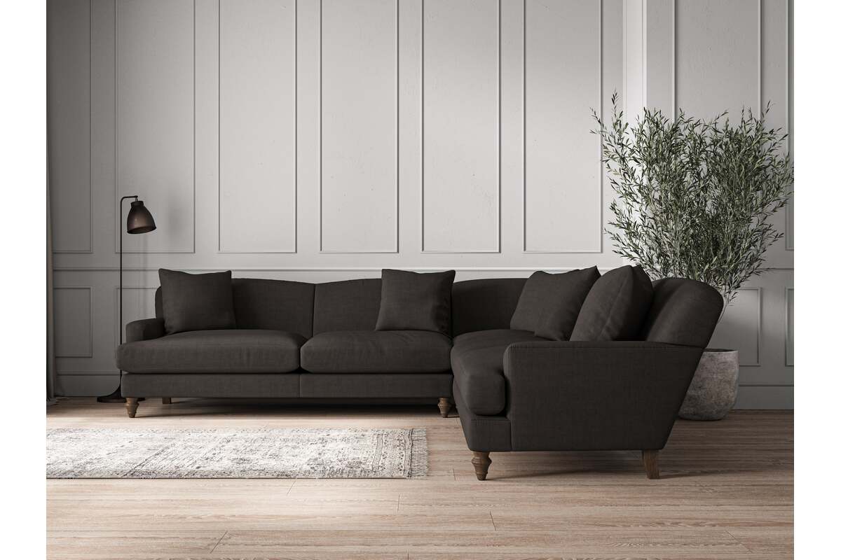 Deni Grand Corner Sofa - Brera Linen Espresso-MAKE TO ORDER-Nkuku