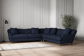Deni Grand Corner Sofa - Brera Linen Indigo-MAKE TO ORDER-Nkuku