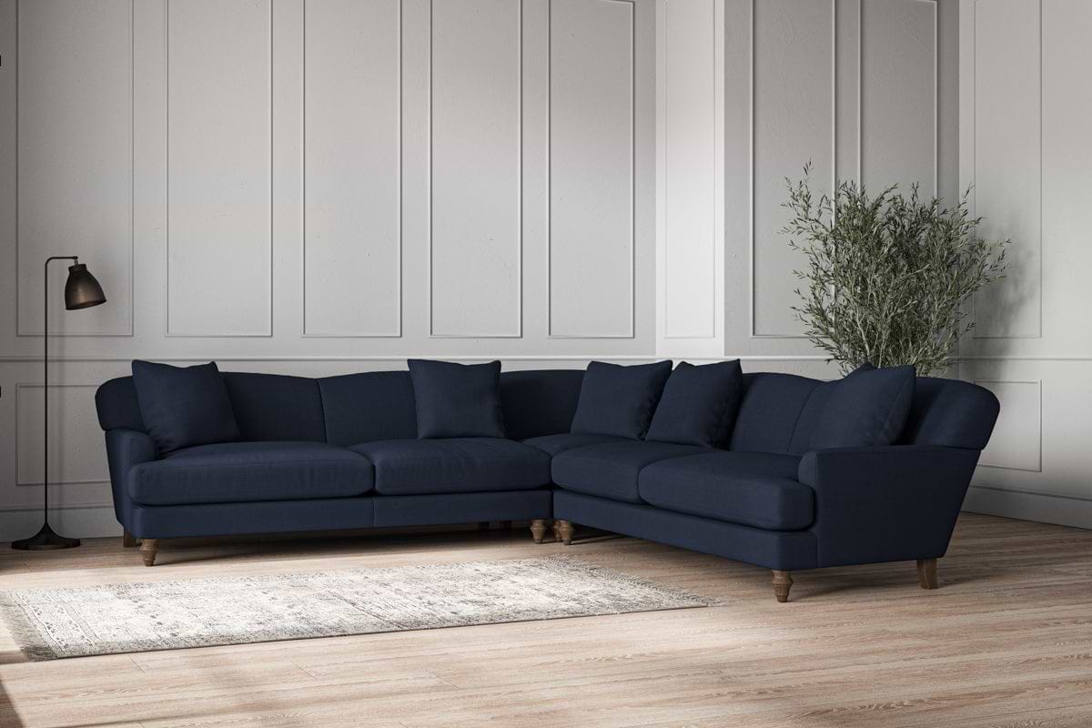 Deni Grand Corner Sofa - Brera Linen Indigo-MAKE TO ORDER-Nkuku