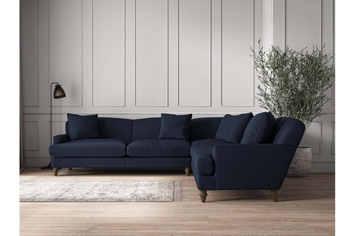 Deni Grand Corner Sofa - Brera Linen Indigo-MAKE TO ORDER-Nkuku