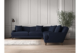 Deni Grand Corner Sofa - Brera Linen Indigo-MAKE TO ORDER-Nkuku