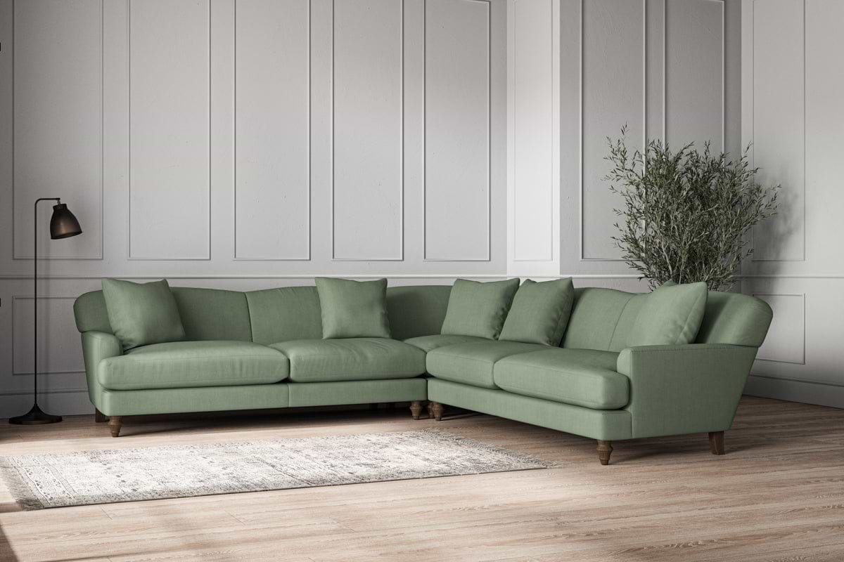Deni Grand Corner Sofa - Brera Linen Jade-MAKE TO ORDER-Nkuku